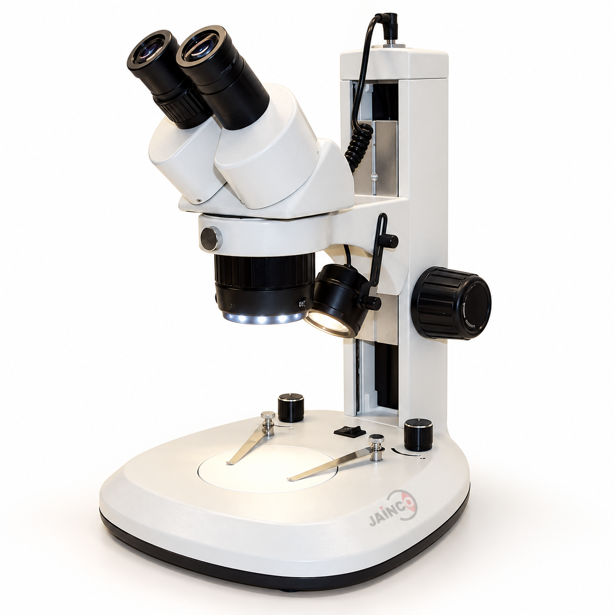 Dual Power Binocular Stereo Microscope Track Stand 1X and 2X Objective